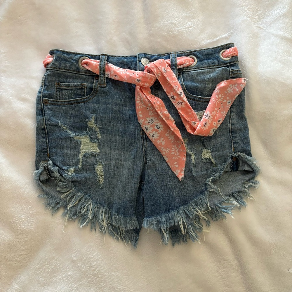 Altar’d State Jean Shorts with belt size 25
